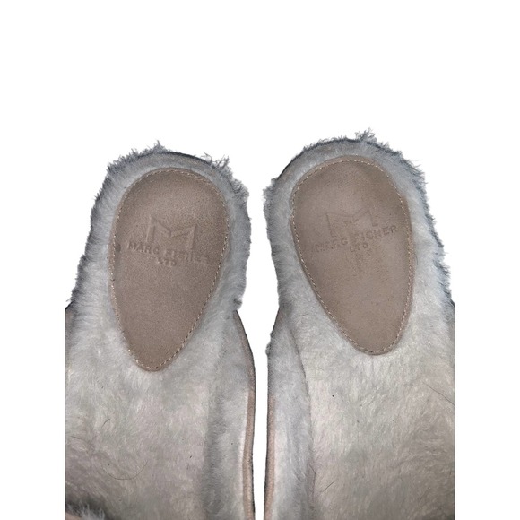 Marc Fisher Suede Saraly Faux Fur Lined Mules Sz. 7.5 - Picture 4 of 5